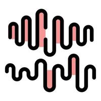 Sound wave lines showing musical rhythm and audio frequencies vector