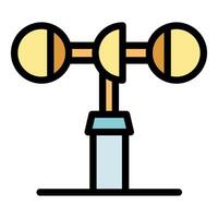 Anemometer measuring wind speed and direction on meteorological station vector