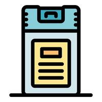 Intercom device displaying information and call button icon vector