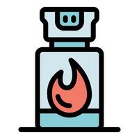 Pepper spray burning icon protecting from attacker with self defense tool vector