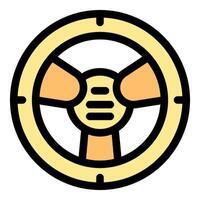 Steering wheel symbol of driving and automotive control vector