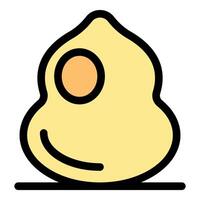 Fried egg sunny side up with round yolk on white background vector