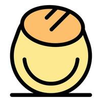 Smiling bread loaf sitting happily on a surface vector