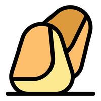 Sliced loaf of bread with crust showing delicious texture vector