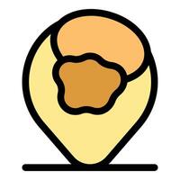 Honey location pin pointing to sweet destination on digital map vector