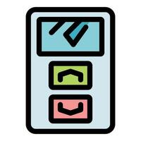 Elevator control panel showing up and down buttons with display vector