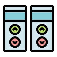 Elevator control panel showing up and down buttons with filled design vector
