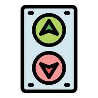 Elevator button panel showing up and down arrows, lift control interface vector