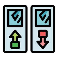 Elevator buttons showing up and down directions with floor indicator vector