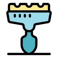 Cleaning tool with sponge and ergonomic handle for efficient scrubbing vector