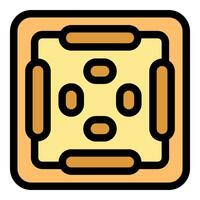 Mahjong table game ready for playing with tiles and wooden frame vector