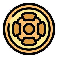Gold coin showing four segments representing investment diversification strategy vector