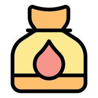 Peach shampoo packaging with drop icon representing gentle formula vector