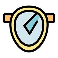 Bathroom scale showing weight indicator icon in filled outline style vector