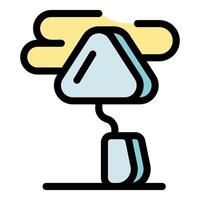 Futuristic lamp emitting light with cloud design element vector