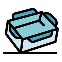 Open empty cardboard box lying on surface vector