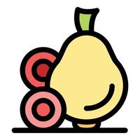 Guava fruit with slices displaying its refreshing pink pulp vector
