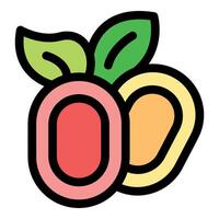 Colorful mirabelle plums with leaves showing freshness and taste vector