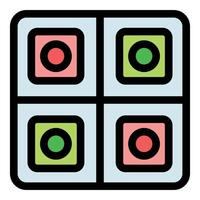 Colorful simon electronic memory game interface displaying red and green lights vector