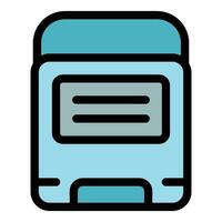 Saving data with floppy disk, retro technology icon vector