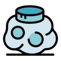 Open cosmetic cream jar filled with moisturizing cream vector