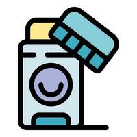 Open deodorant stick showing smiling face providing freshness and confidence vector