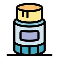 Closed cosmetic cream jar with blank label and leaking content vector