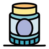 Cosmetic cream jar with blank label for skincare routine vector