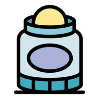 Open cosmetic container displaying solid balm or cream product vector
