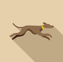 Greyhound running fast with long shadow vector