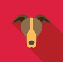 Greyhound dog head facing forward on red background vector