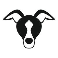 Whippet dog head silhouette looking forward with large ears vector