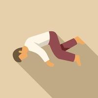 Sleepwalking man crawling on the floor dreaming and having sleep paralysis vector
