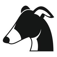 Greyhound dog head looking left in simple black and white style vector