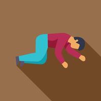 Man crawling on the ground showing exhaustion or illness vector