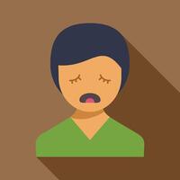Young person feeling sad and showing despair with closed eyes vector