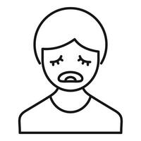 Crying boy showing sadness and sorrow with tears vector