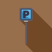 Parking sign showing availability and regulation information with long shadow vector