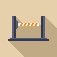 Closed barrier gate blocking access with orange and white stripes vector