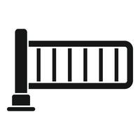 Horizontal turnstile gate blocking access simple icon vector