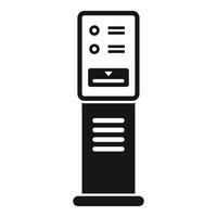 Interactive kiosk showing digital menu and providing self service options vector