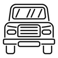 Off road vehicle front view exhibiting rugged design and exploring capability vector