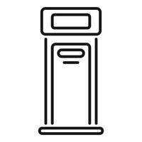 Parking meter showing parking time and payment slot in simple line style vector