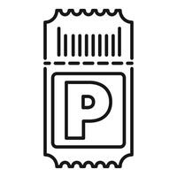 Parking ticket with letter p and barcode showing payment vector