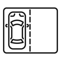 Car parking top view with empty space indicating availability for parking or driving lessons vector