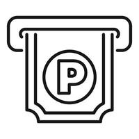 Parking ticket being inserted into machine, parking garage automation vector