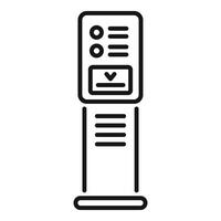 Digital terminal showing payment information with downloading arrow icon vector