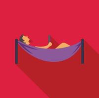 Man relaxing in hammock reading a book vector
