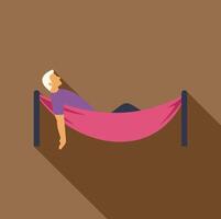 Man relaxing lying in hammock resting outdoors leisure summer holiday vacation vector