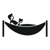 Man relaxing in hammock reading enjoying leisure time vector